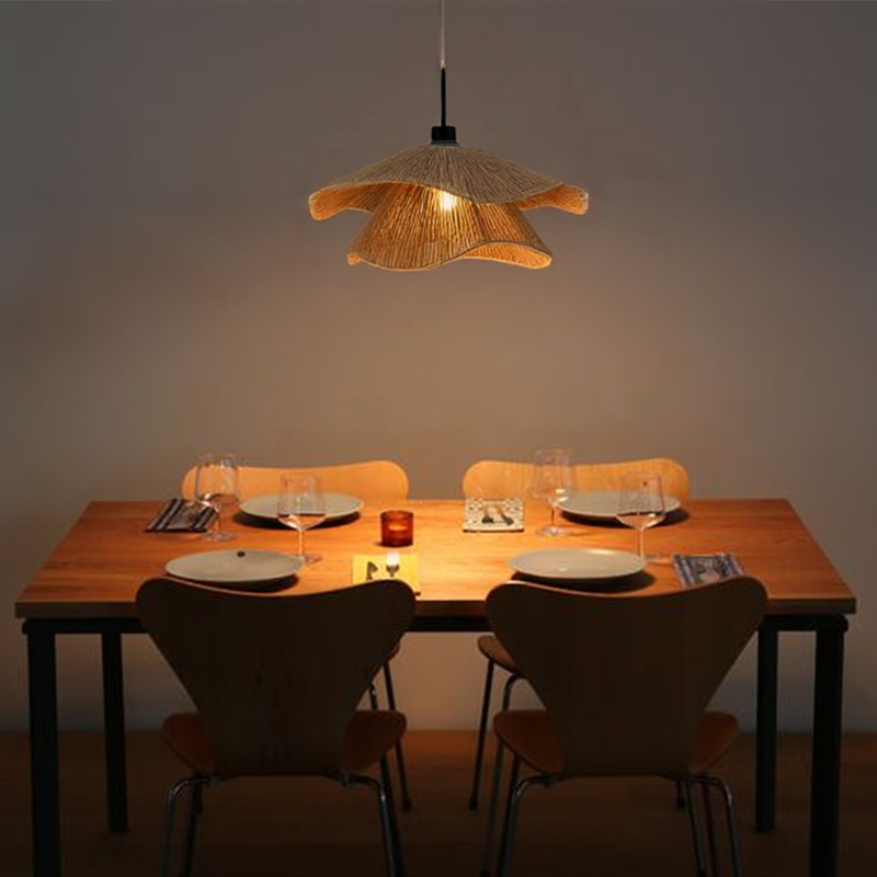 Vintage Straw Hat Petal Chandelier