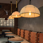Nostalgic Linen Lampshade Hemp Rope Led American Style Chandelier