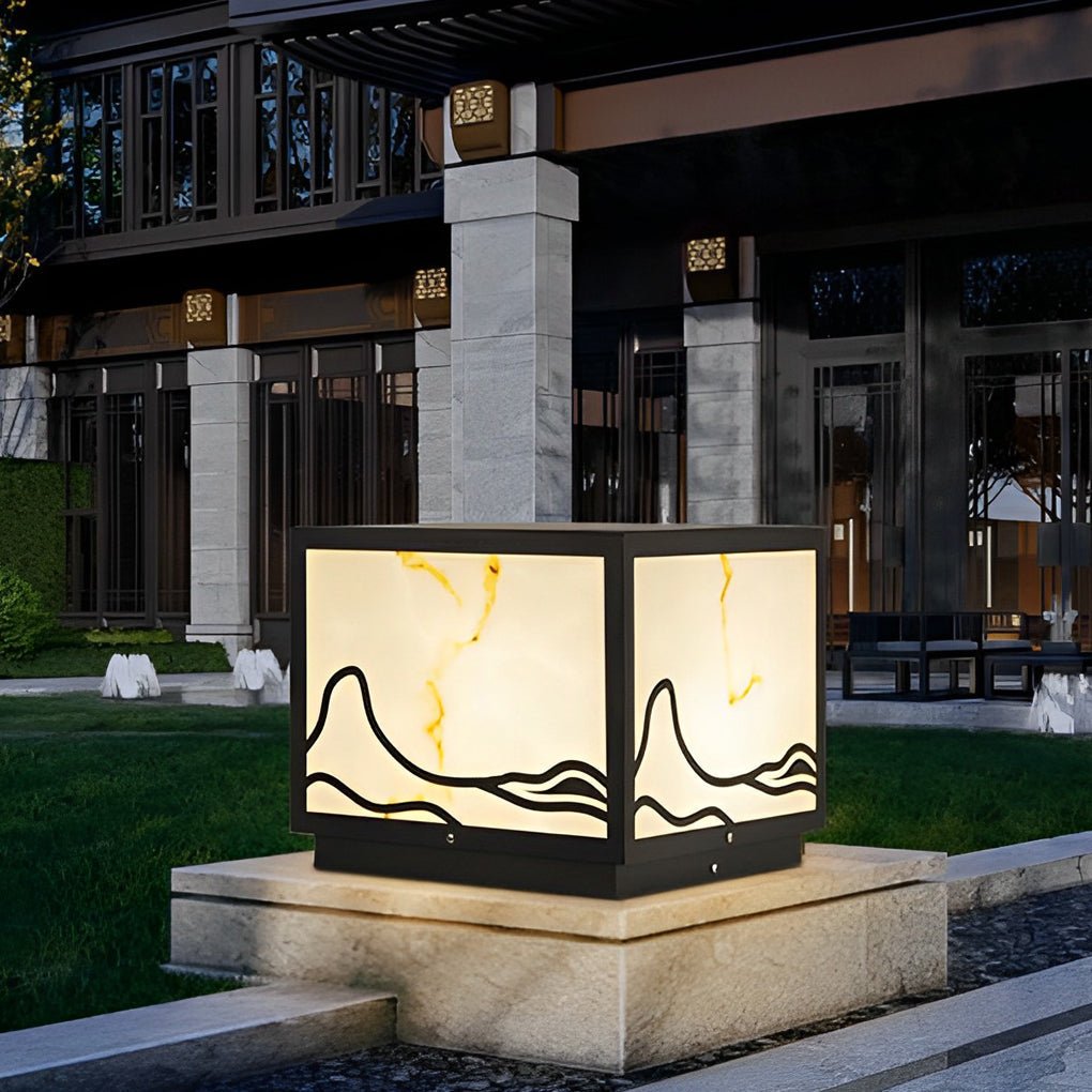 Mountain Scenery Solar Solar Post Caps Lights Li002268
