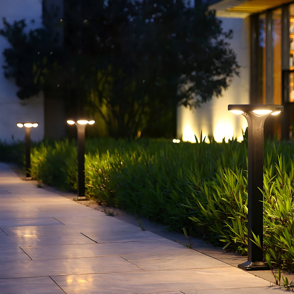 Modern 4-Light Square LED Outdoor Path Lights – Waterproof Landscape Lighting