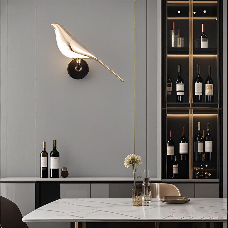 Golden Silver Touch Switch Bird Led Wall Lights Wall Sconce 360 Rotatable Indoor Led Wall Lamps For Bedroom Corridor Ac85 265V