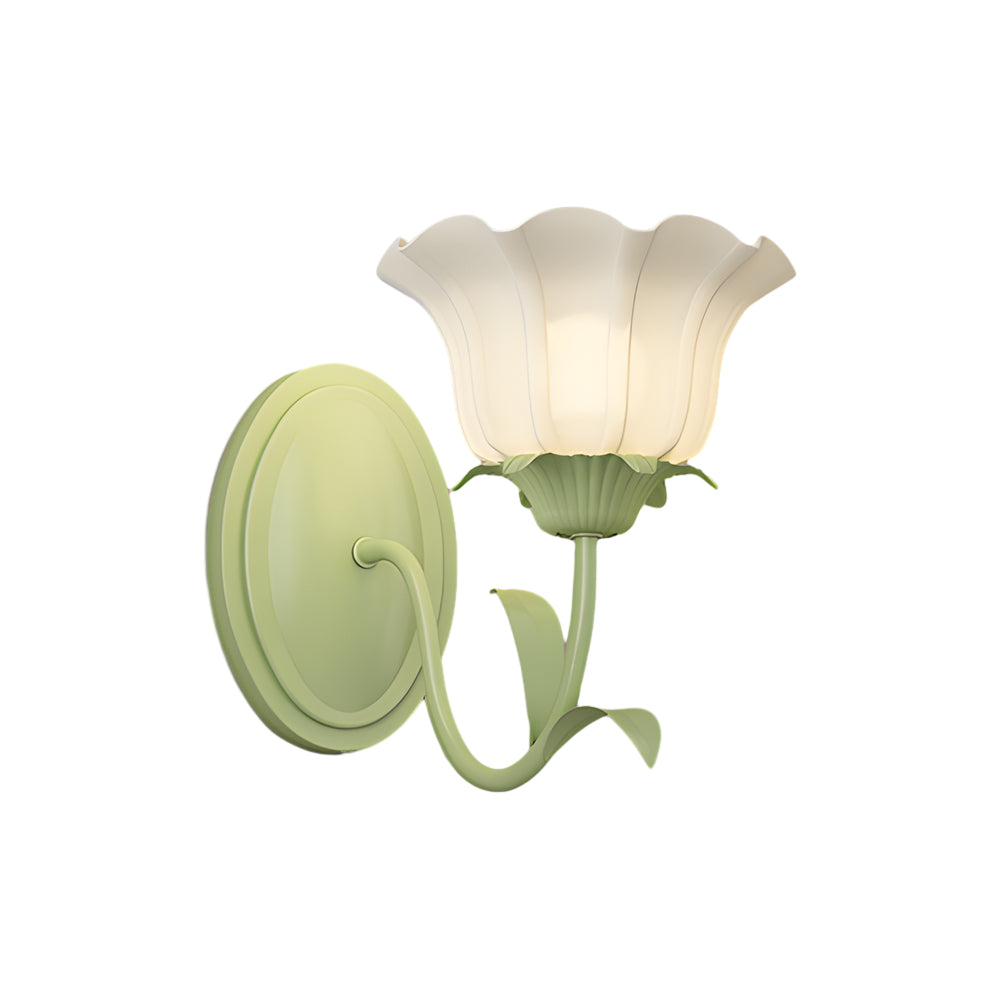 1 2 Lights Flowers Glass Three Step Dimming Green Modern Wall Lights Indoor