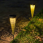 2 Pack Hollow Conical Solar Lights Garden Stake