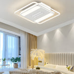 Square Round Stepless Dimming Led Mute White Modern Bladeless Ceiling Fans Li002758
