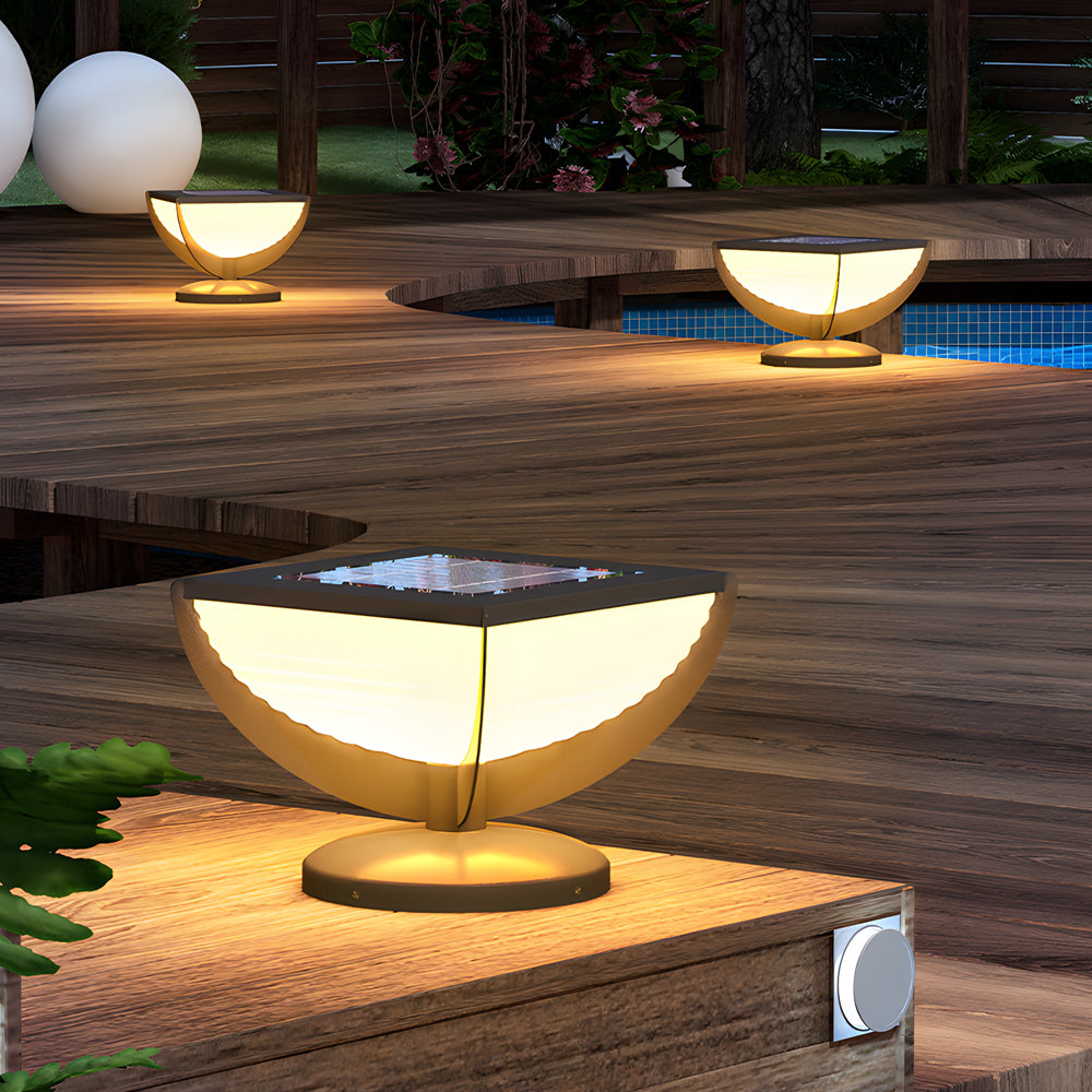 Square Metal Solar Garden Light Led Outdoor Light Post Waterproof Fence Column Head Lamp Pillar Light