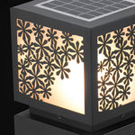 Snowflake Solar LED Bollard Light – Modern Outdoor Pathway Lamp in Black