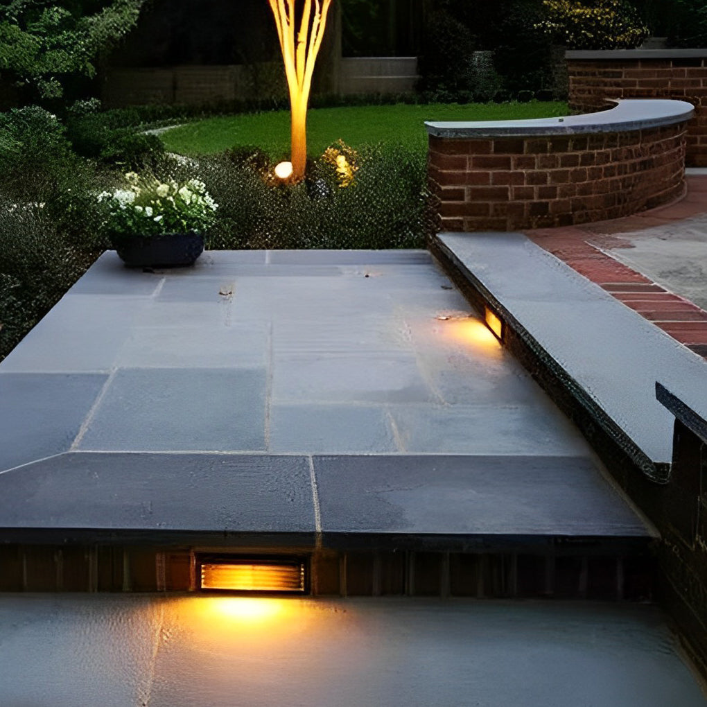 Recessed LED Step Light in Black Aluminum for Modern Architecture