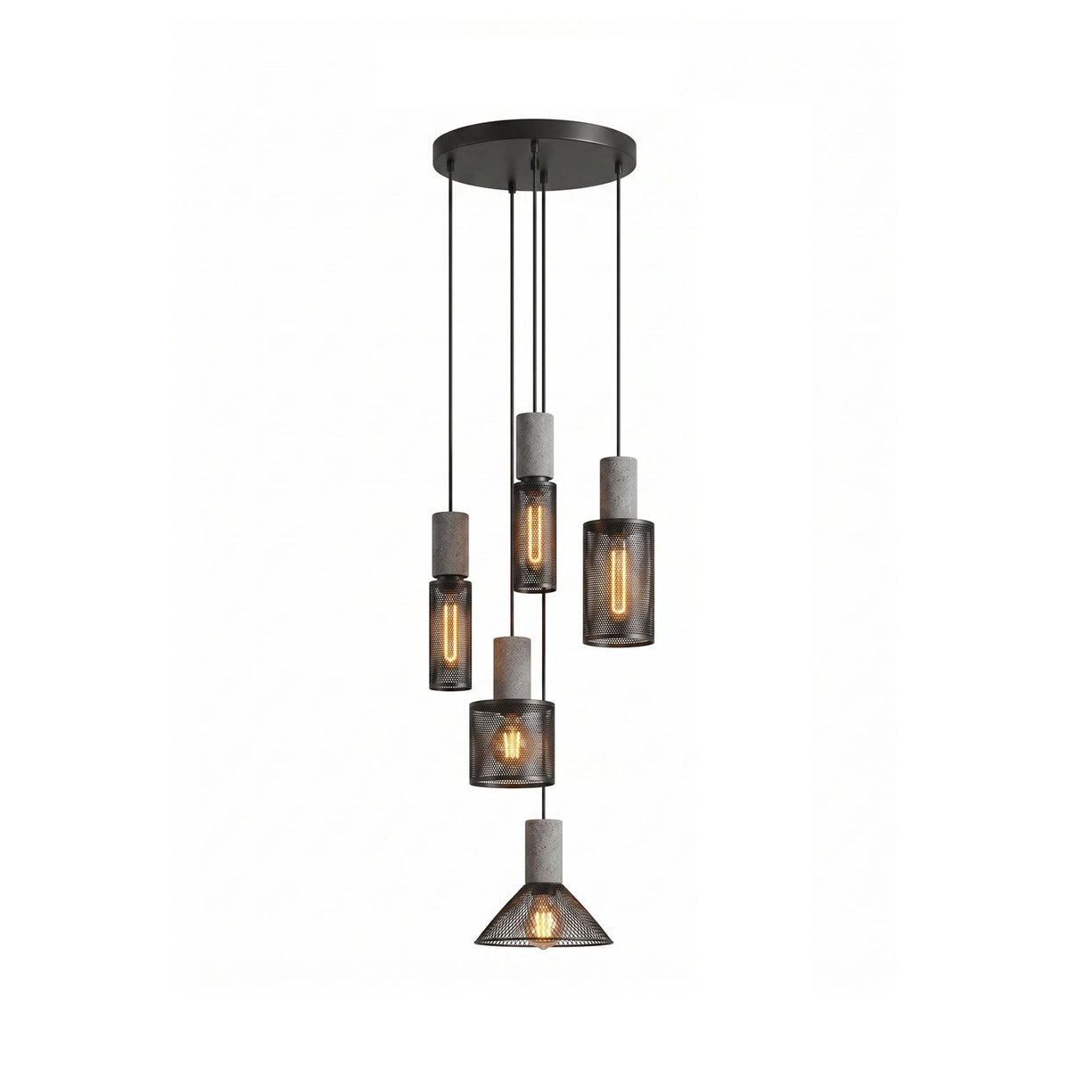 Cement Mesh Pendant Light – Industrial Designer Hanging Lamp