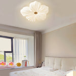 Nordic White Acrylic Flower Bedroom Ceiling Lamp Led 3 Step Dimming