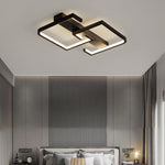 Simple Lines Square Frame 3 Step Dimming Led Black Modern Ceiling Lights