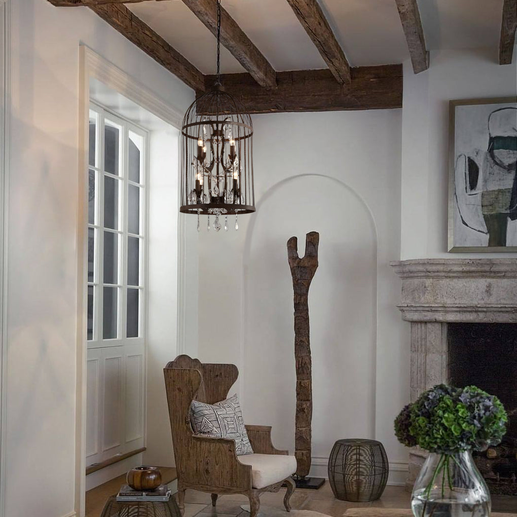 Birdcage Industrial Style Chandelier Ha092164