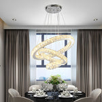 Luxury Crystal Led Chandelier 3 Tier Geometric Or Stacked Led Pendant Light