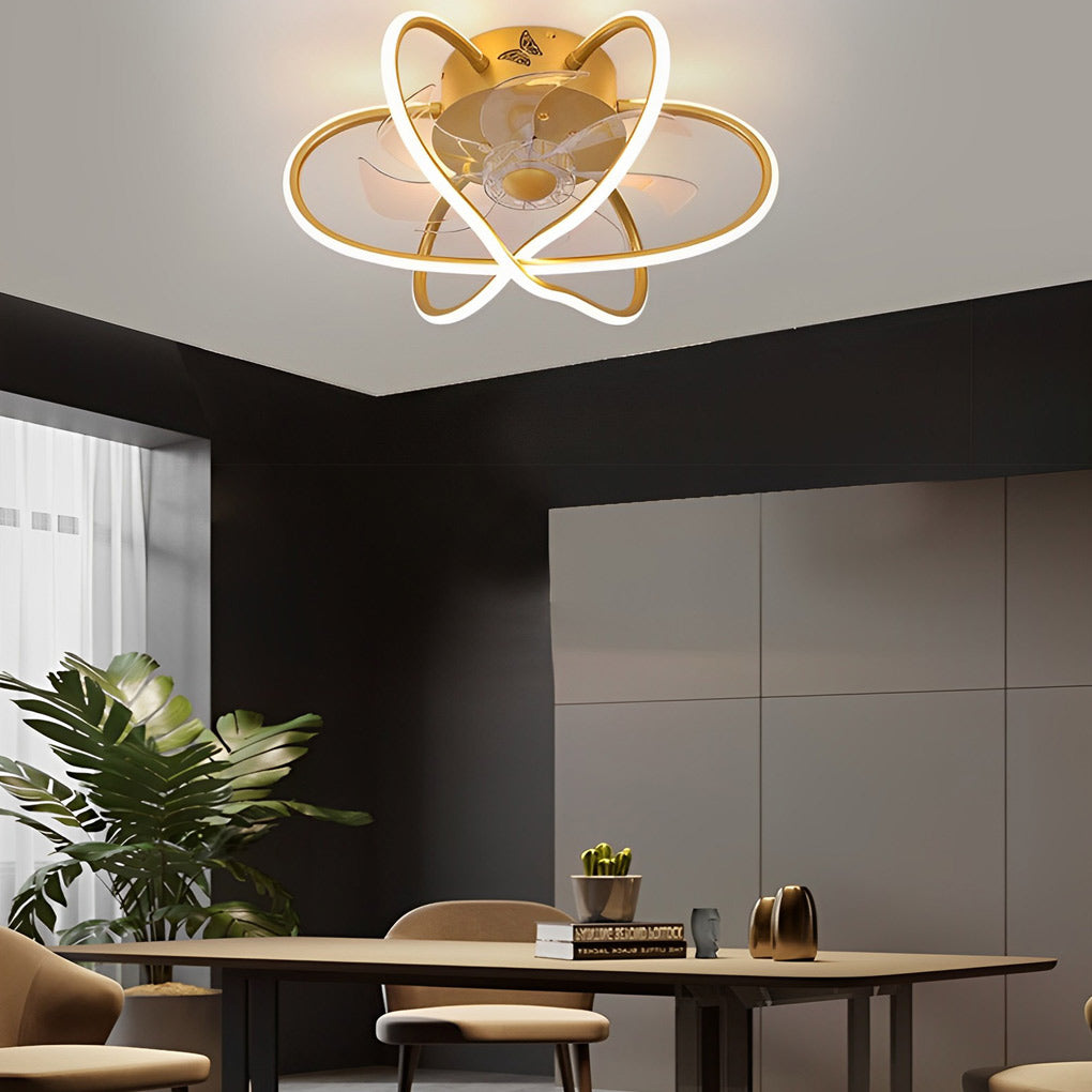 Round Flower Cage Ceiling Fans Lamp Ha082887