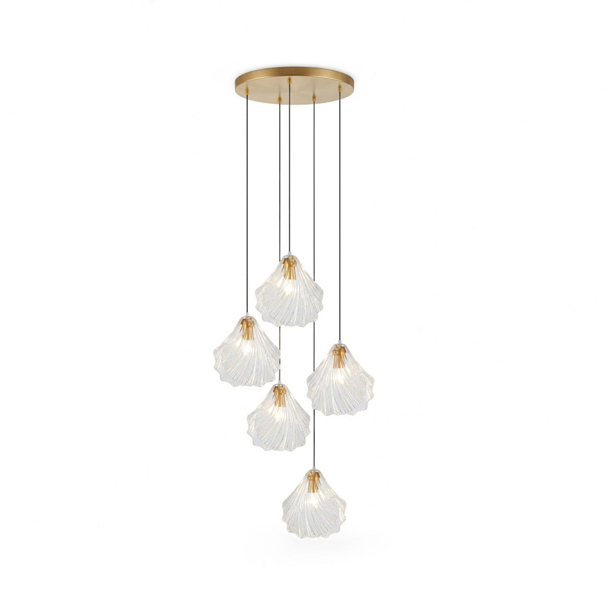 Shell Mini Pendant Light – Hand-Blown Glass & Brass