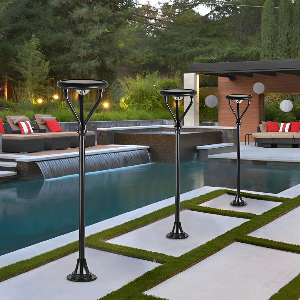 Round Led Solar Lamp Post Ha085260
