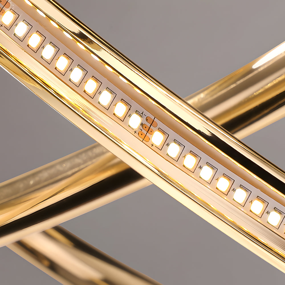 Creative Circular Curved Lines Led 3 Step Dimming Modern Chandelier