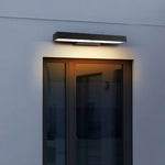 Modern Outdoor Wall Sconce with Motion Sensor in Matte Black Rectangular Design