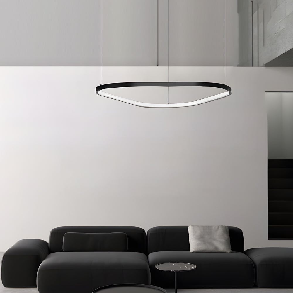Black 1 2 3 Light Triangle Ring Chandelier
