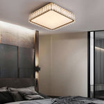 Crystal And Frosted Shade Luxury Round Square Flush Mount Ceiling Light