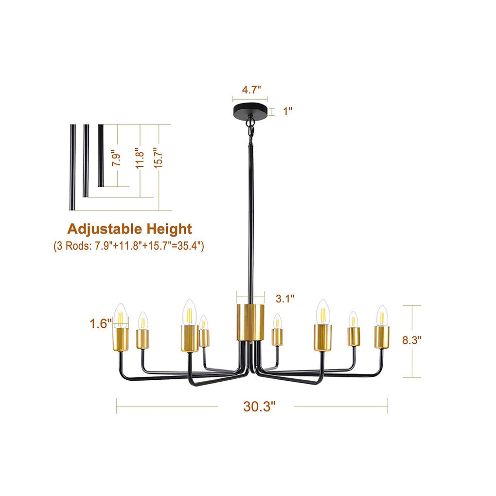 8 Lights Farmhouse Chandelier Ha098574