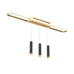 Long Circular Three Step Dimming Led Modern Ceiling Light Fixture Hanging Lamp