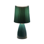 12 Inch Pleated Shade Glass Dimmable Table Lamp