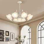 9 Heads Flowers Elegant Three Step Dimming French Style Chandelier