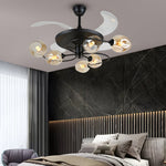 41 In 4 Blades Ceiling Fan Lights With 6 8 Light Glass Shades Remote Control