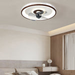 19 7 In Walnut 6 Speed Flush Mount Ceiling Fans With Led Light And Remote