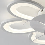 19 7 In 6 Speed White Flush Mount Flower Ceiling Fan Light