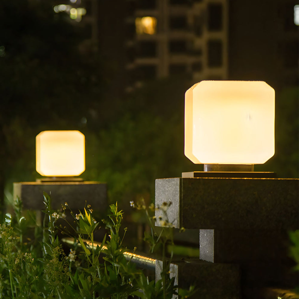 Waterproof Cube Outdoor Led Pier Mount Post Lamp For Garden