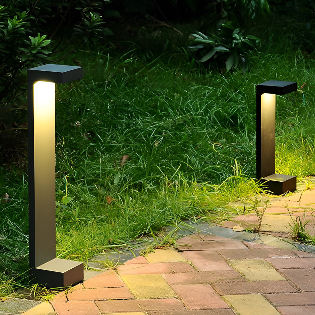 Modern Rectangular LED Pathway Lights for Garden Walkways – 10W, IP65 Waterproof, Black Aluminum