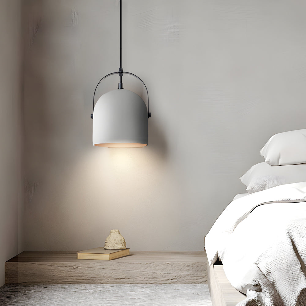Cement Cylinder Pendant Light 1 Light Concrete Hanging Light In Gray White Black