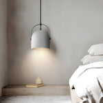 Cement Cylinder Pendant Light 1 Light Concrete Hanging Light In Gray White Black