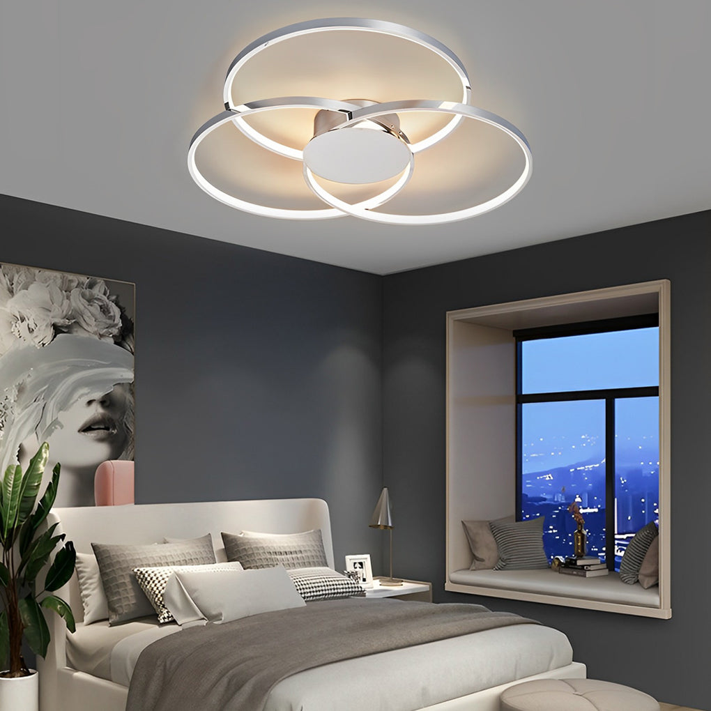 Aurelia Trio Ring LED Ceiling Light – Modern Nordic Semi Flush Mount