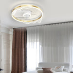 Round Acrylic Waves Decor Led Three Step Dimming Modern Ceiling Fan Lamp