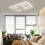 Ultra Thin Rectangular 3 Step Dimming Modern Ceiling Lights With Spotlights