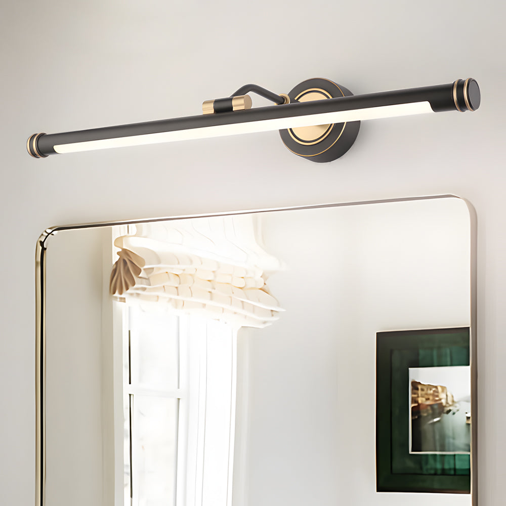 Elegant Linear Vintage Gold Black Led Bathroom Vanity Light