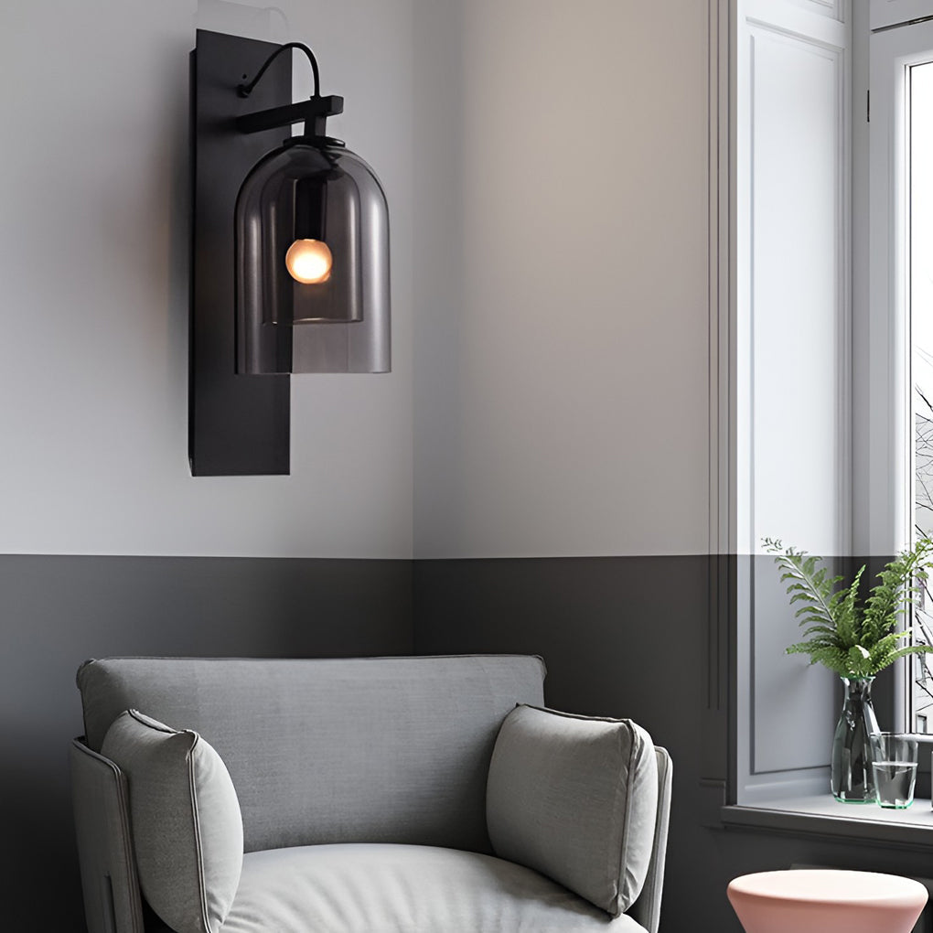 Glass Iron Nordic Plug In Wall Lamp