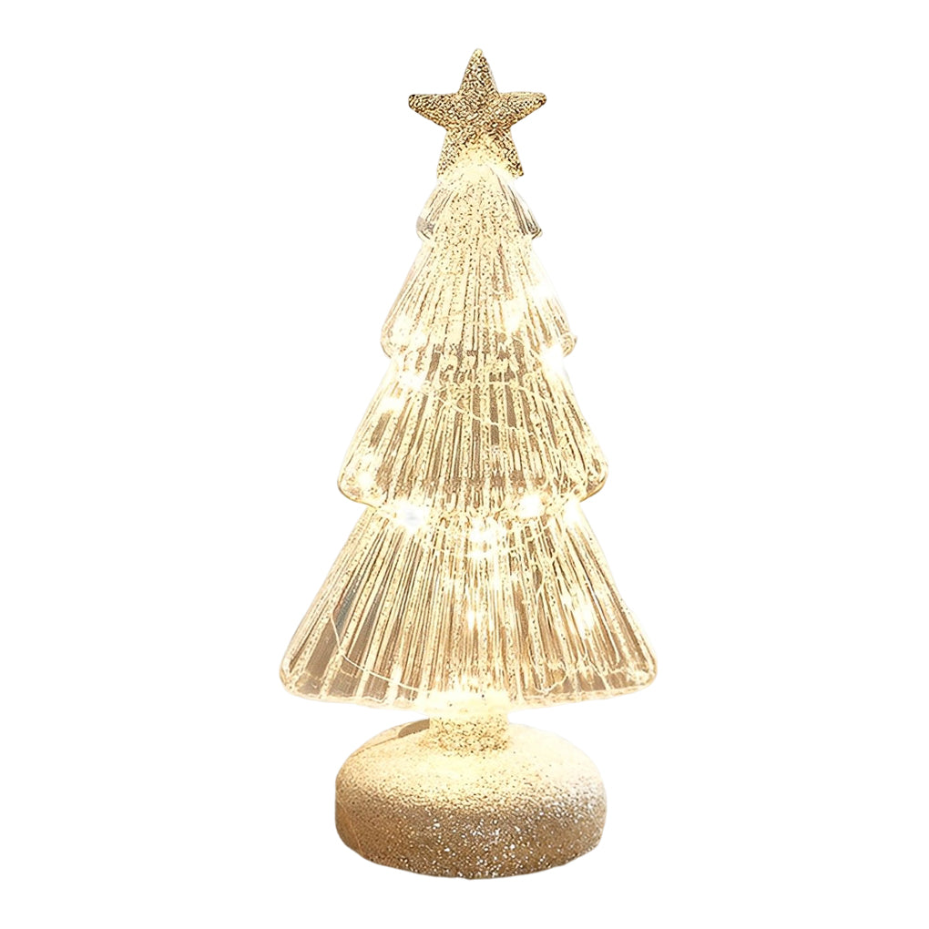 Tower Glass Table Lamp with LED Warm Glow for Modern Interiors