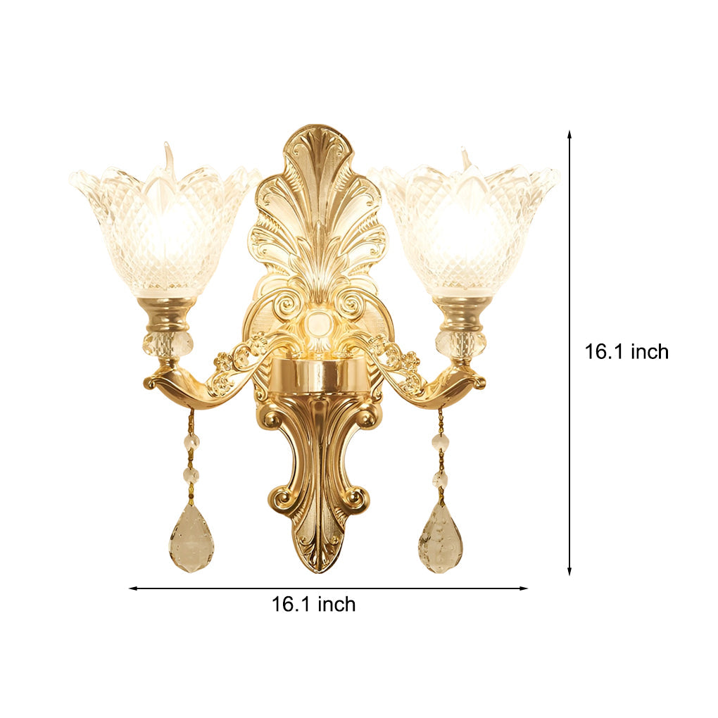 2 Lights Flowers Wall Lamp Ha098816