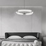 26 34 42 Wide Led Frosted Water Glass Ring Chandelier