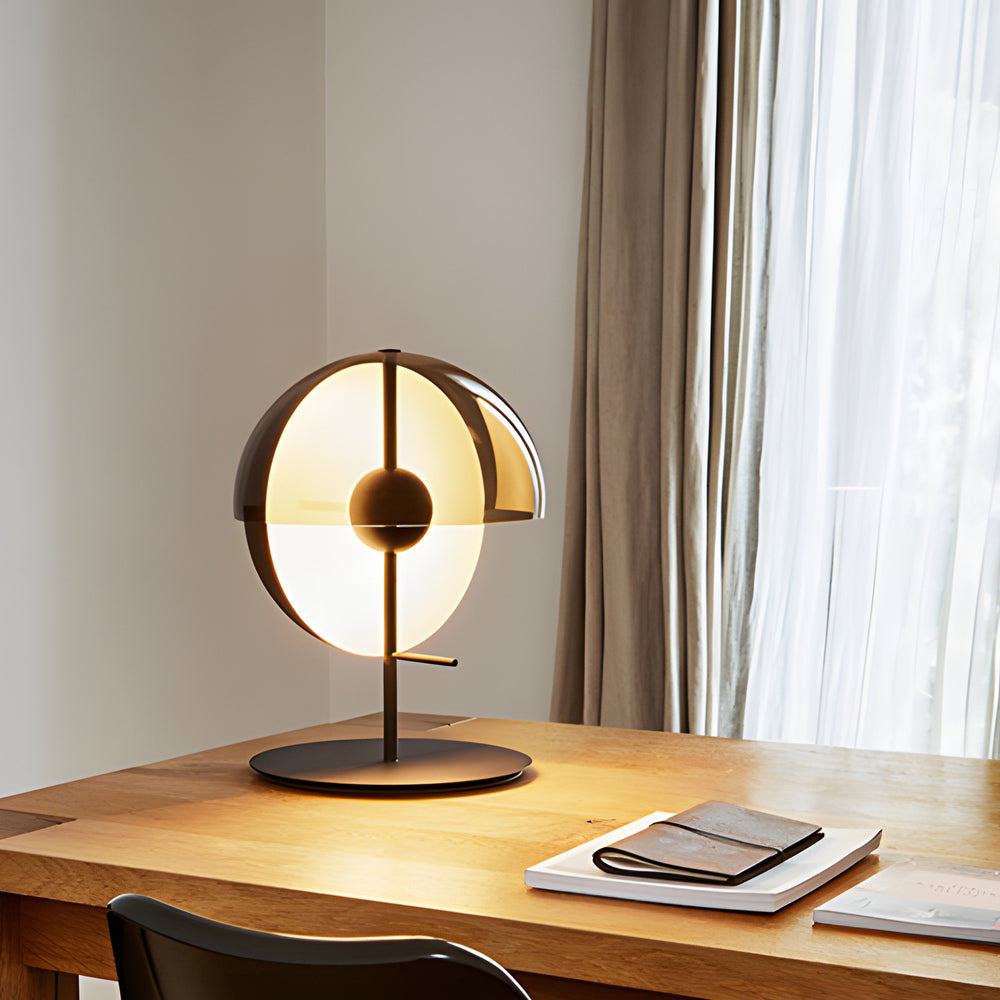 Novelty 2 Half Spheres Amber Glass Led Table Lamp