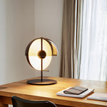 Novelty 2 Half Spheres Amber Glass Led Table Lamp