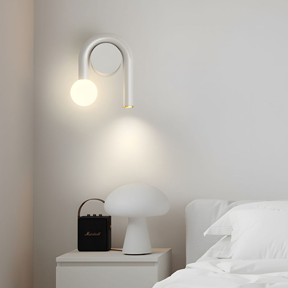 2 Light Arched Iron U Shaped Line Wall Sconce Led Matte Black Bathroom Vanity Lights