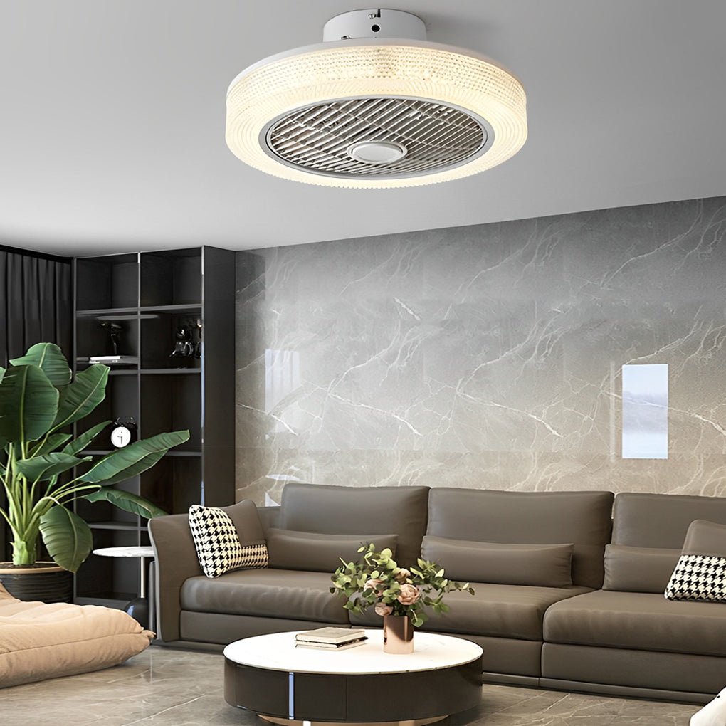 Round Modern Bladeless Ceiling Fans Lights Li002234