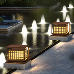 Square Led Waterproof Brown Outdoor Post Light