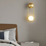Mila Wall Sconce 1 Light Glass Globe Wall Light Gold Black