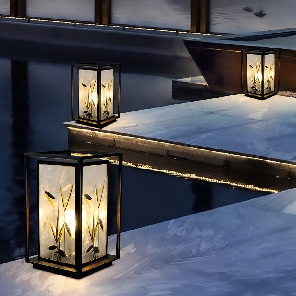 Artistic Solar LED Pathway Lights with Landscape Pattern