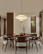 Suki Decorative Pendant Light – Pleated Fabric Shade with Crystal Diffuser
